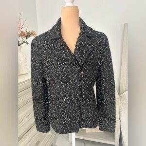Ann Taylor Factory Black and White Textured Blazer